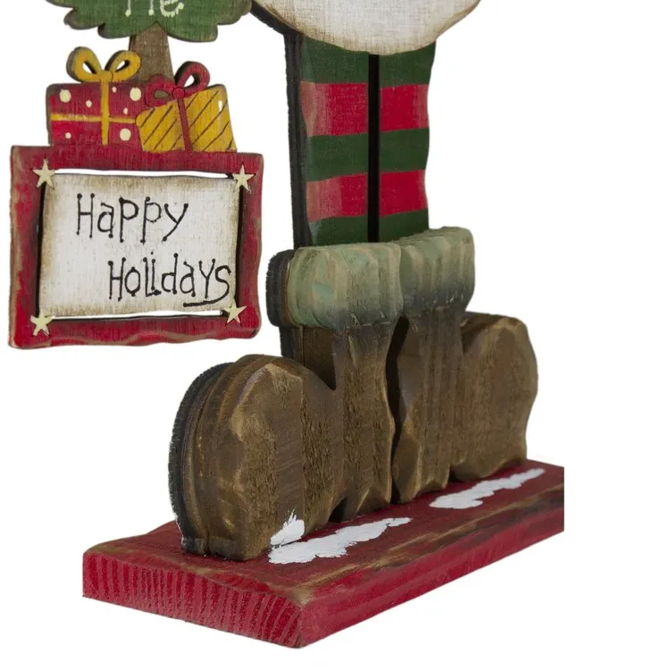 17.5" Lighted Waving Happy Holidays Snowman Christmas Tabletop Decoration