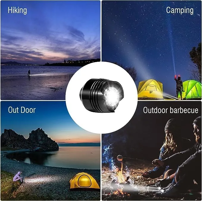 2 Pcs Rechargable Headlights for Crock, Outdoor Waterproof LED Flashlight for Shoes, Clip on Crock Light Attachment Charm, Accessories for Camping, Cycling, Walking, 3 Light Modes, Last 15 Hours