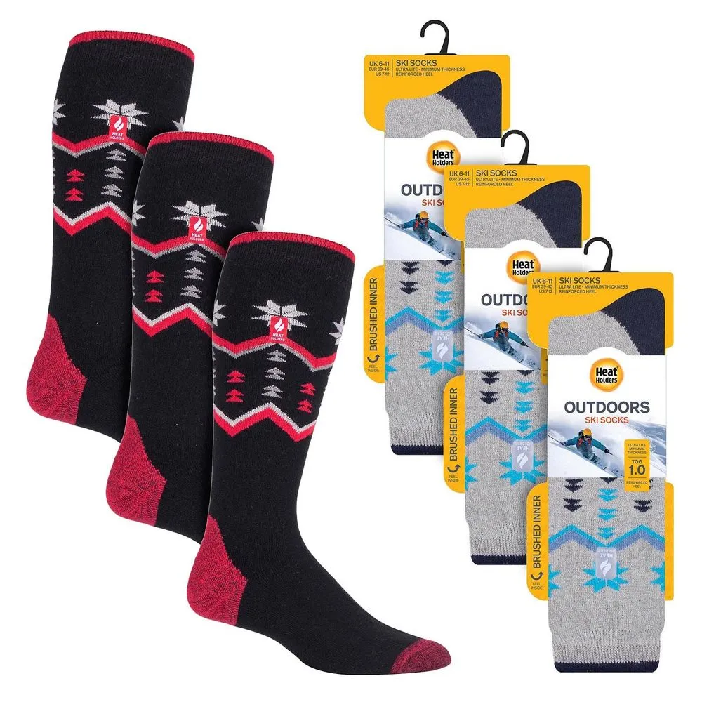3 PACK MENS HEAT HOLDERS ULTRA LITE SKI SOCKS