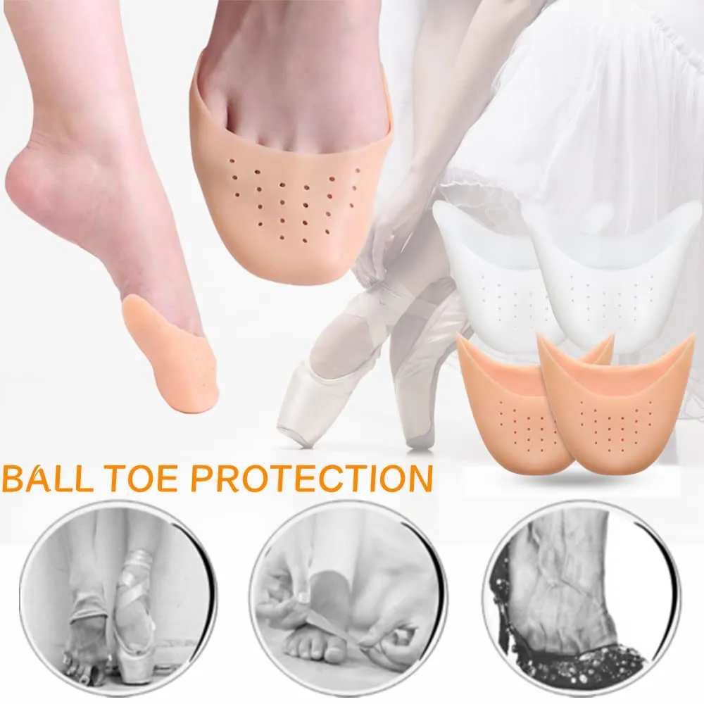 6 Pairs Silicone Gel Toe Protectors Ballet Silicone Toe Pads Ballet Pointe Pads High Heels Toe Cap Tip Protector with Breathable Holes