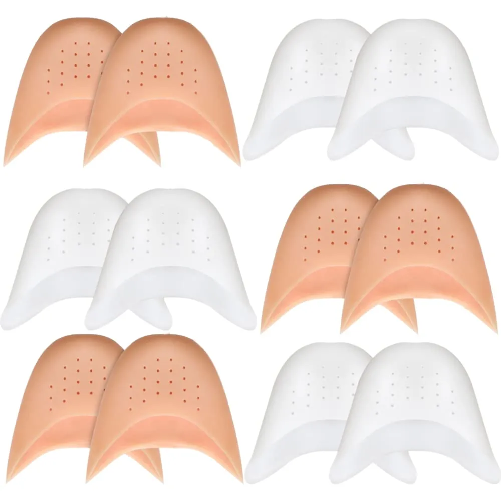 6 Pairs Silicone Gel Toe Protectors Ballet Silicone Toe Pads Ballet Pointe Pads High Heels Toe Cap Tip Protector with Breathable Holes