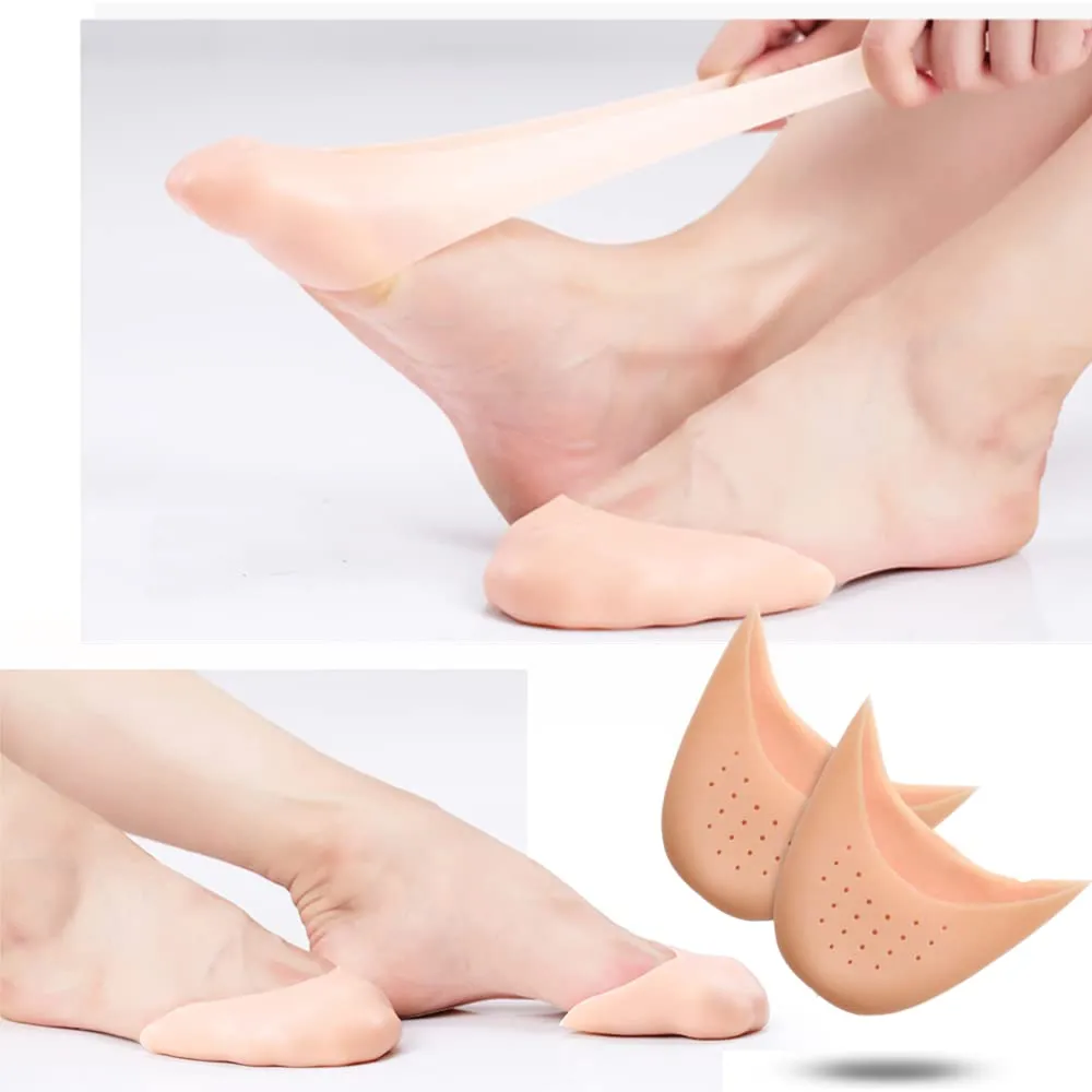 6 Pairs Silicone Gel Toe Protectors Ballet Silicone Toe Pads Ballet Pointe Pads High Heels Toe Cap Tip Protector with Breathable Holes