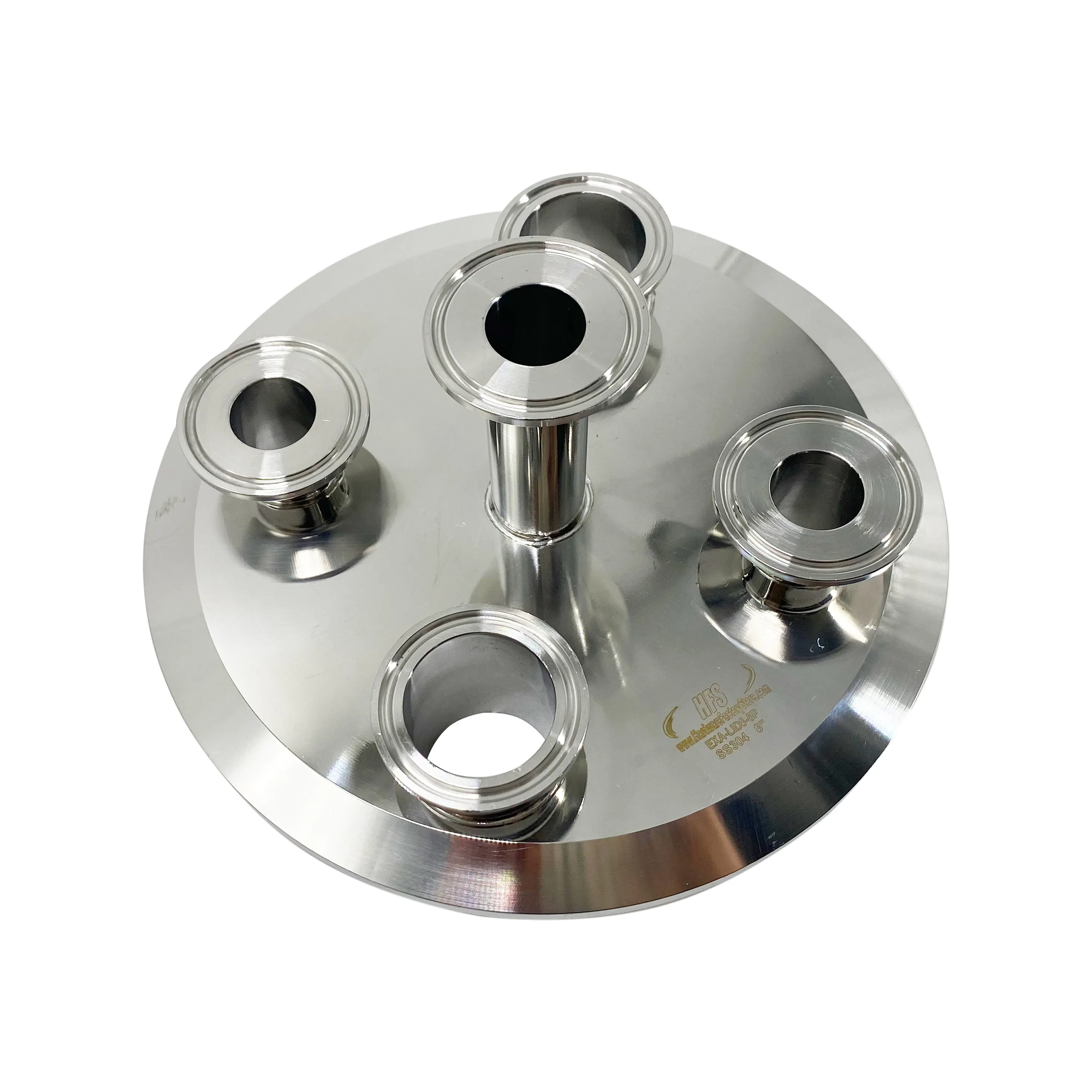 8" Tri Clamp Flat Lid w/ (5) 1.5"TC