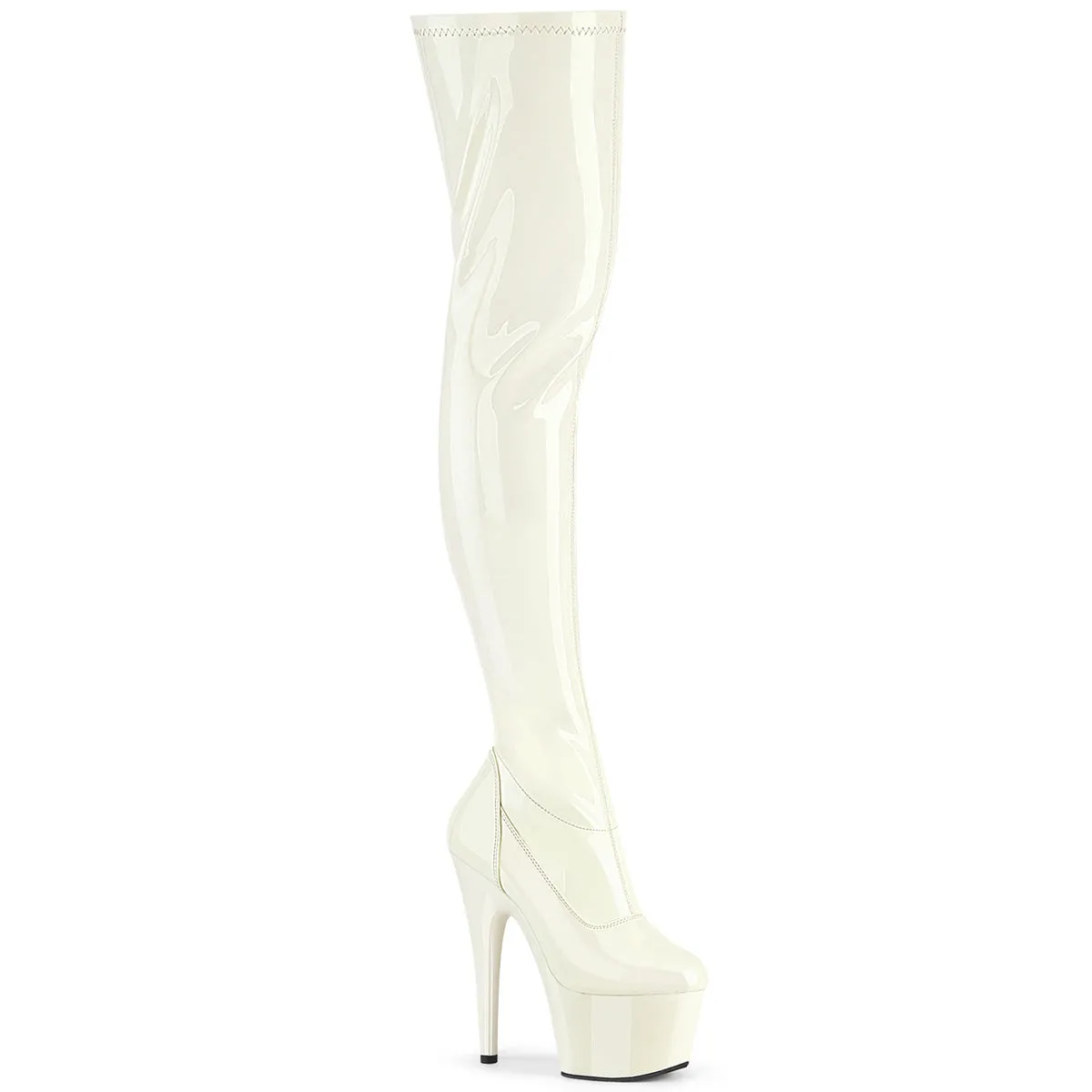 Adore-3000 Thigh High Platform Boots Off-White
