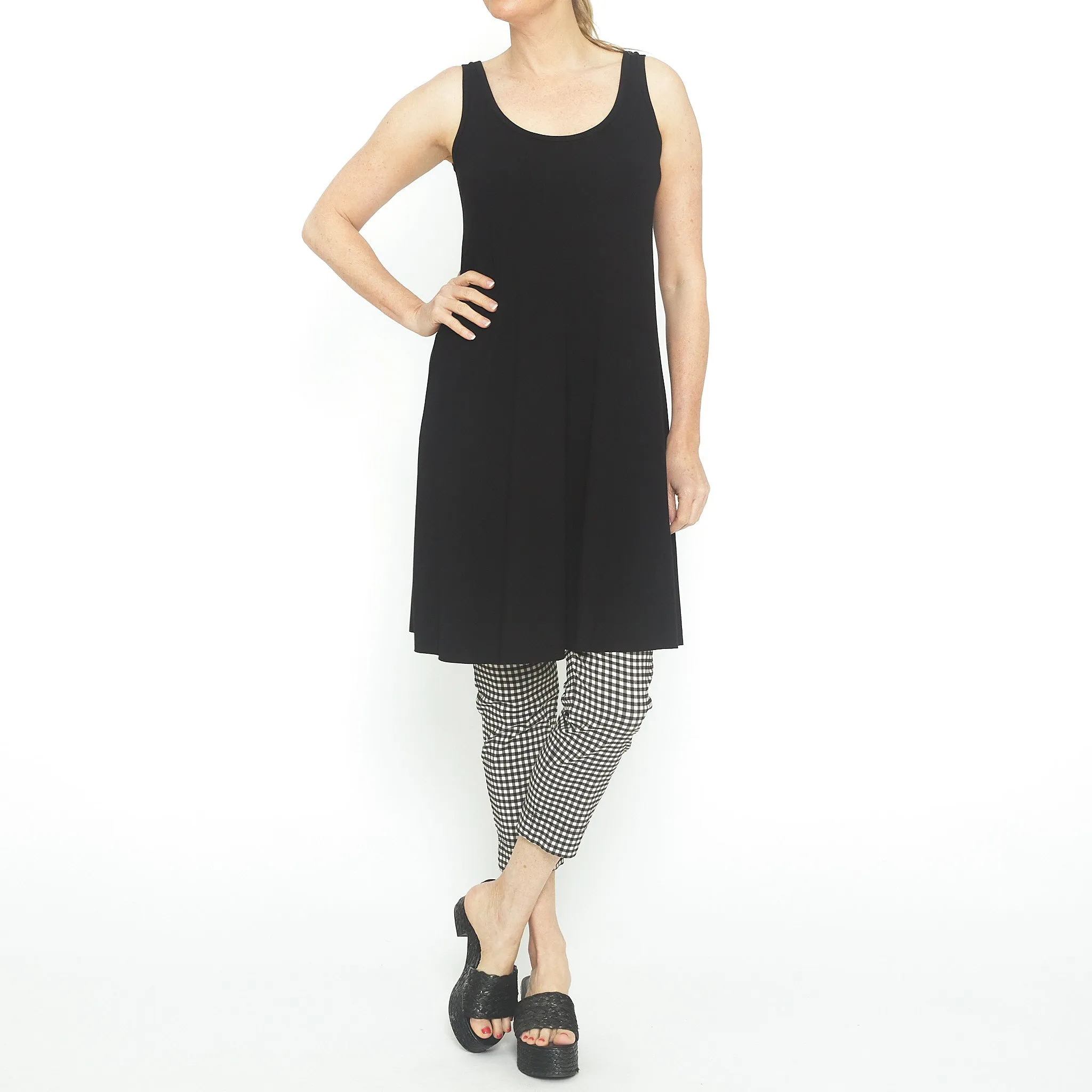 Adrian 7/8 Black & Ivory Gingham Pant