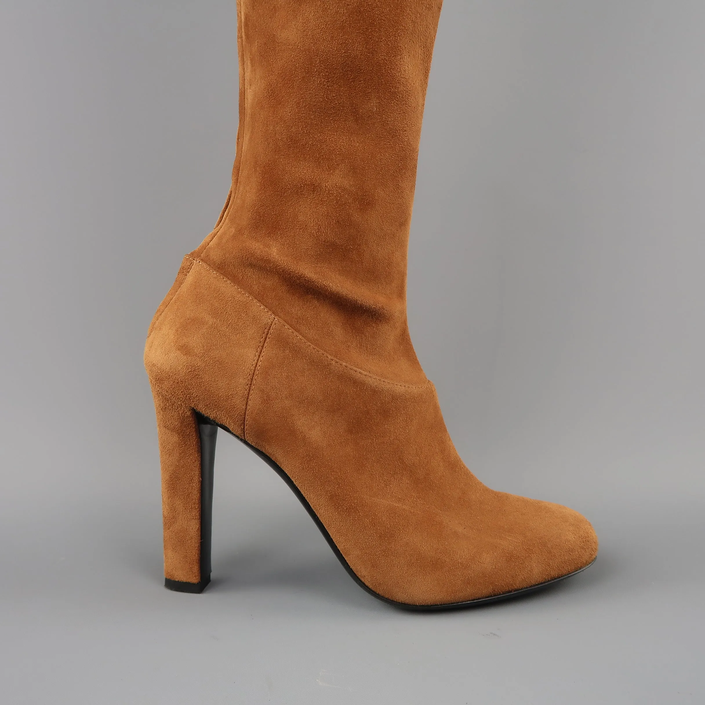 ALBERTA FERRETTI Size 9 Tan Suede Thigh High Boots