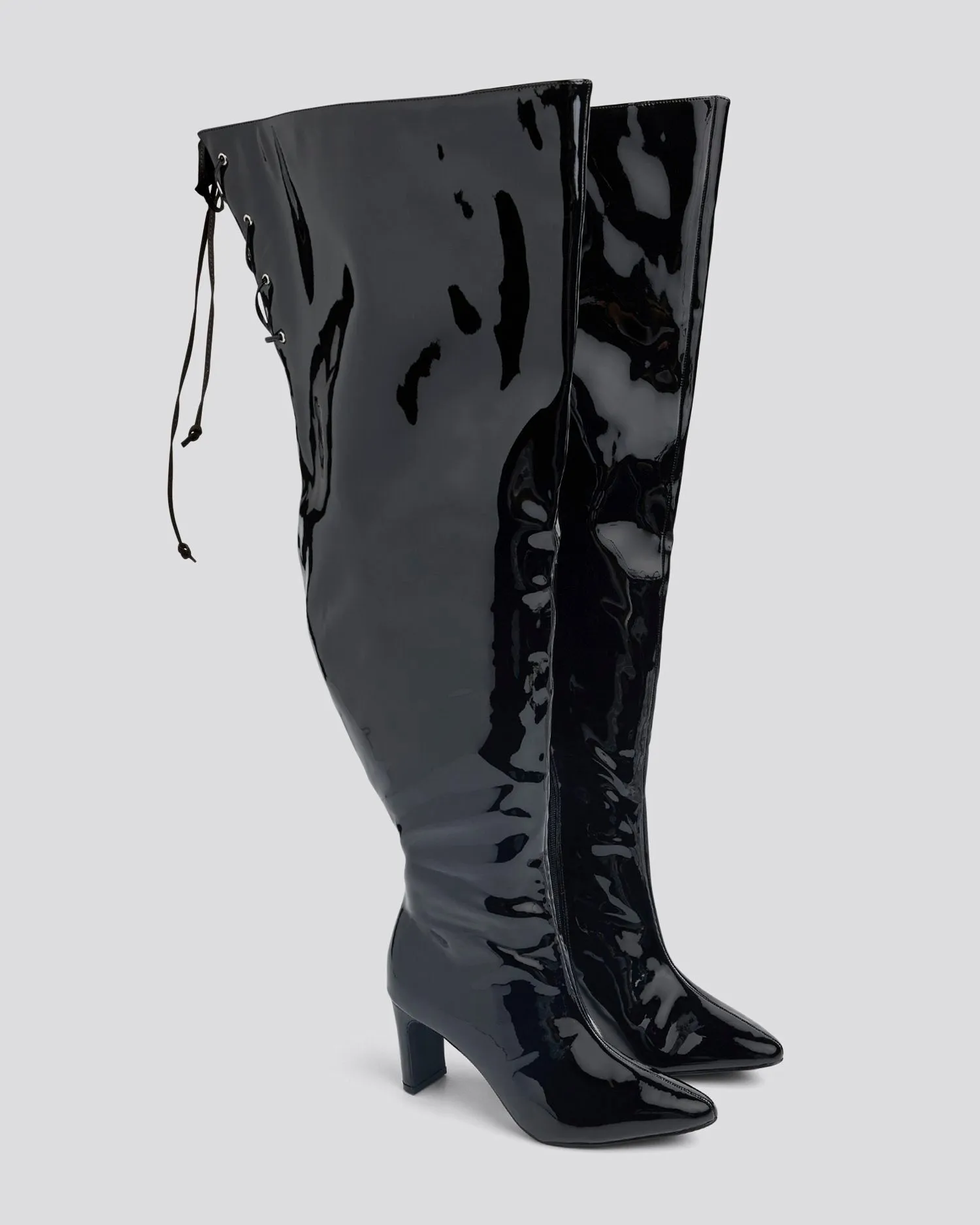 Alfinil Patent Leather Thigh-High Boots