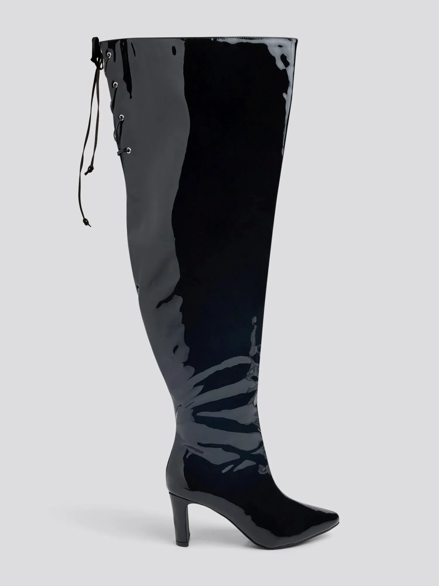 Alfinil Patent Leather Thigh-High Boots