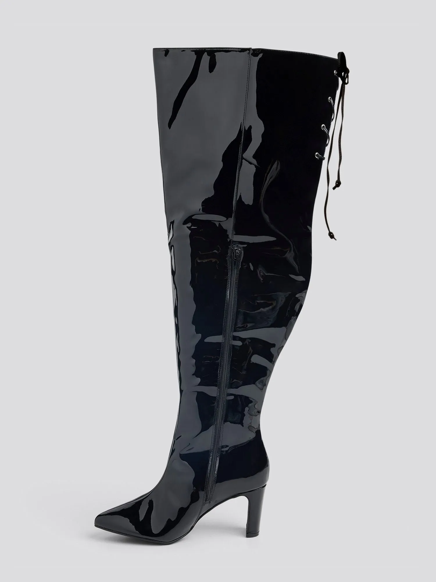 Alfinil Patent Leather Thigh-High Boots