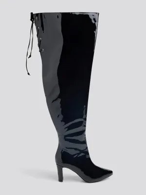Alfinil Patent Leather Thigh-High Boots