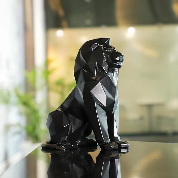 ANI DIVINE Beautifully Sitting Lion Statue for Home Decor Animal Statue Showpiece