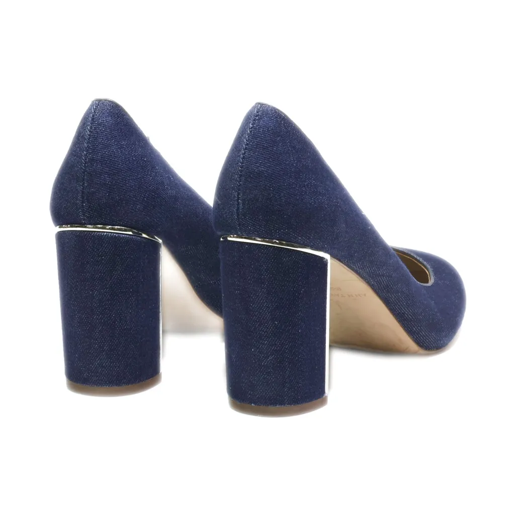Ann Taylor Mid-Heel Shoes Canvas Blue Colour For Women