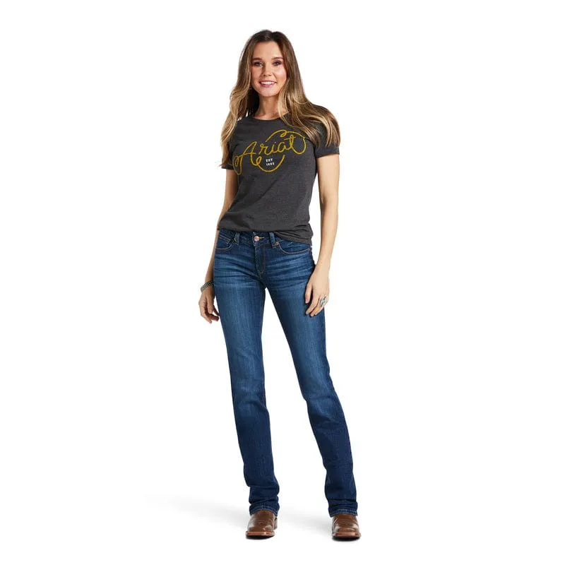 Ariat Women's REAL Candice Mid Rise Straight Leg Jeans 10039608