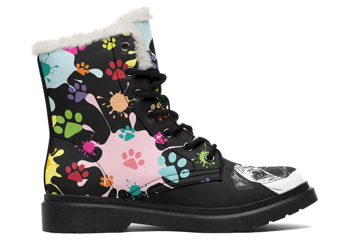 Artsy Pug Winter Boots