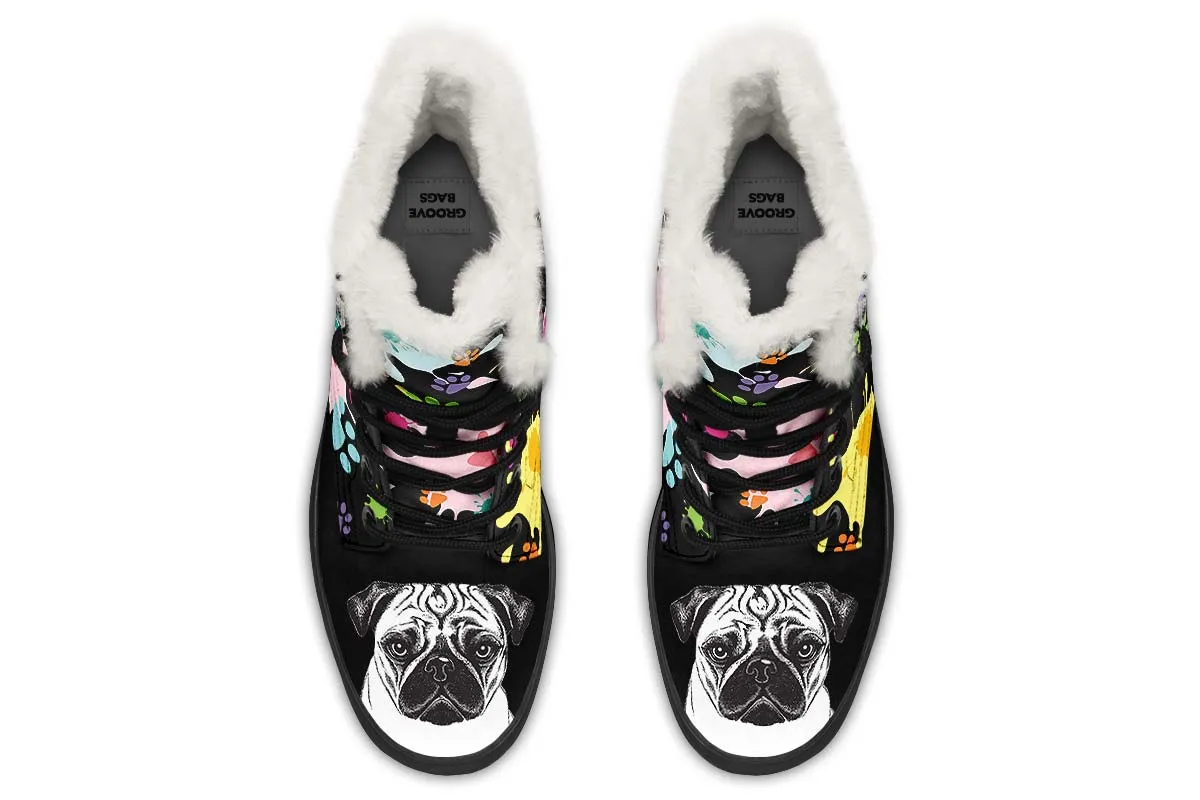 Artsy Pug Winter Boots