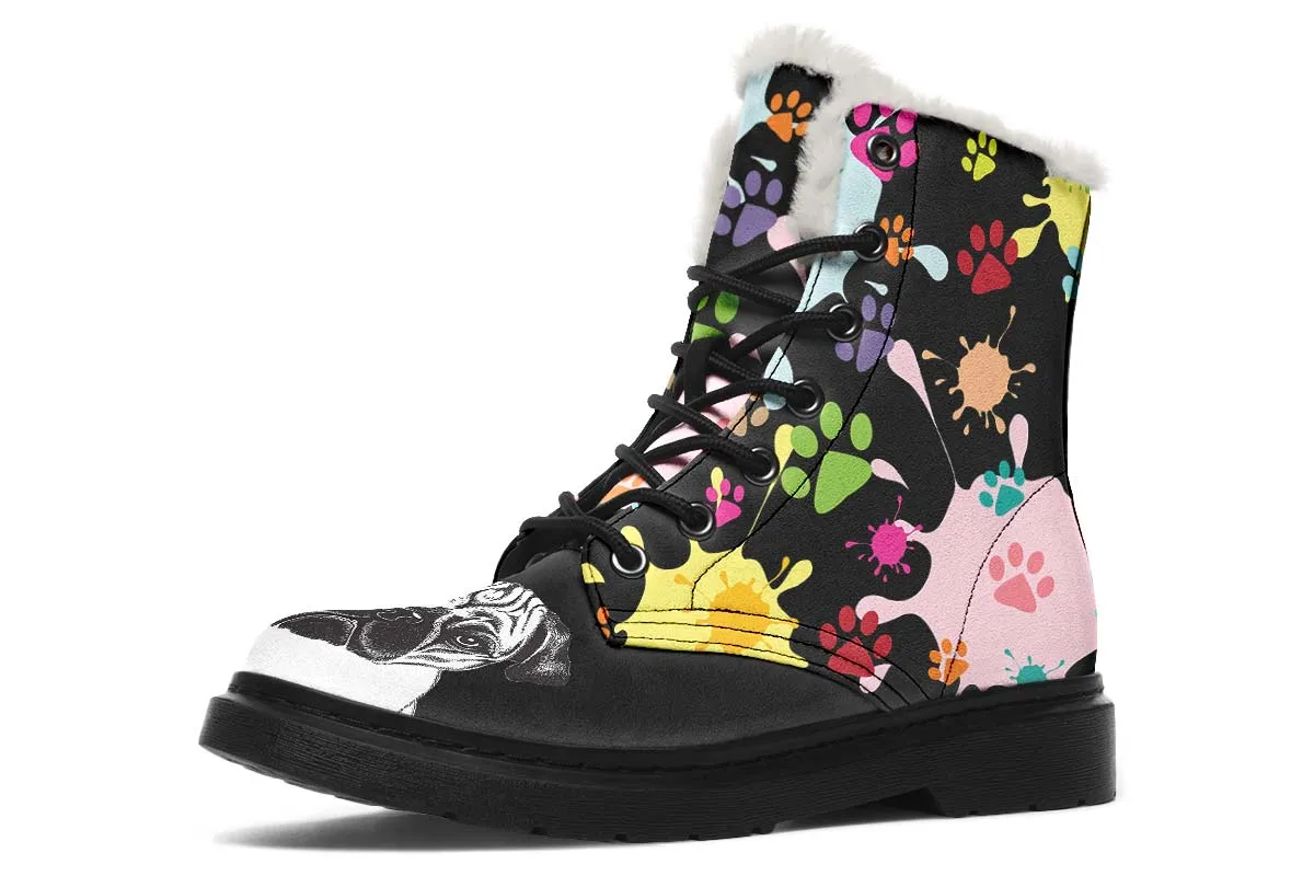 Artsy Pug Winter Boots