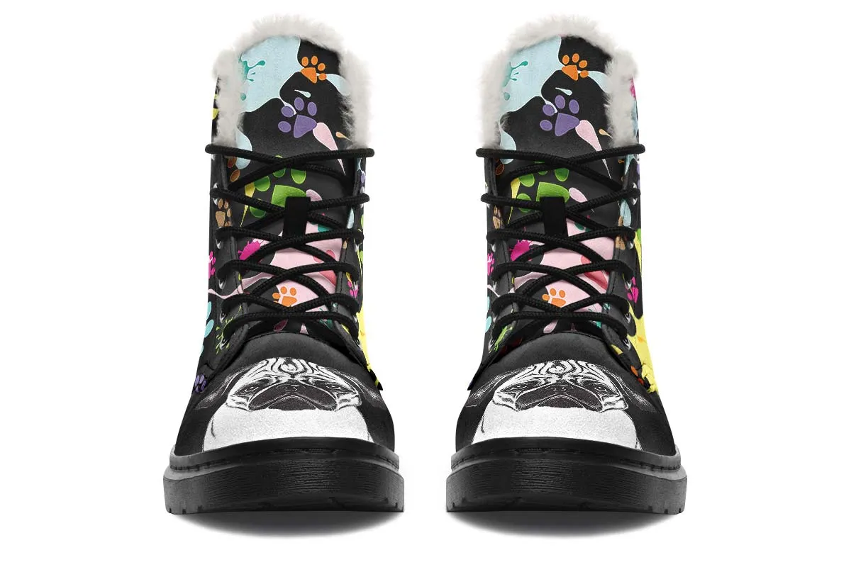 Artsy Pug Winter Boots