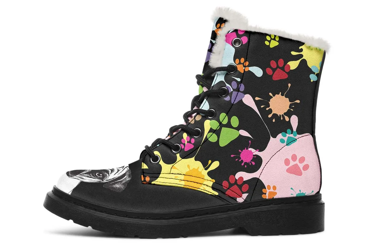 Artsy Pug Winter Boots