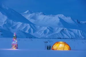Backpacking Tent Lit up Wall Decal
