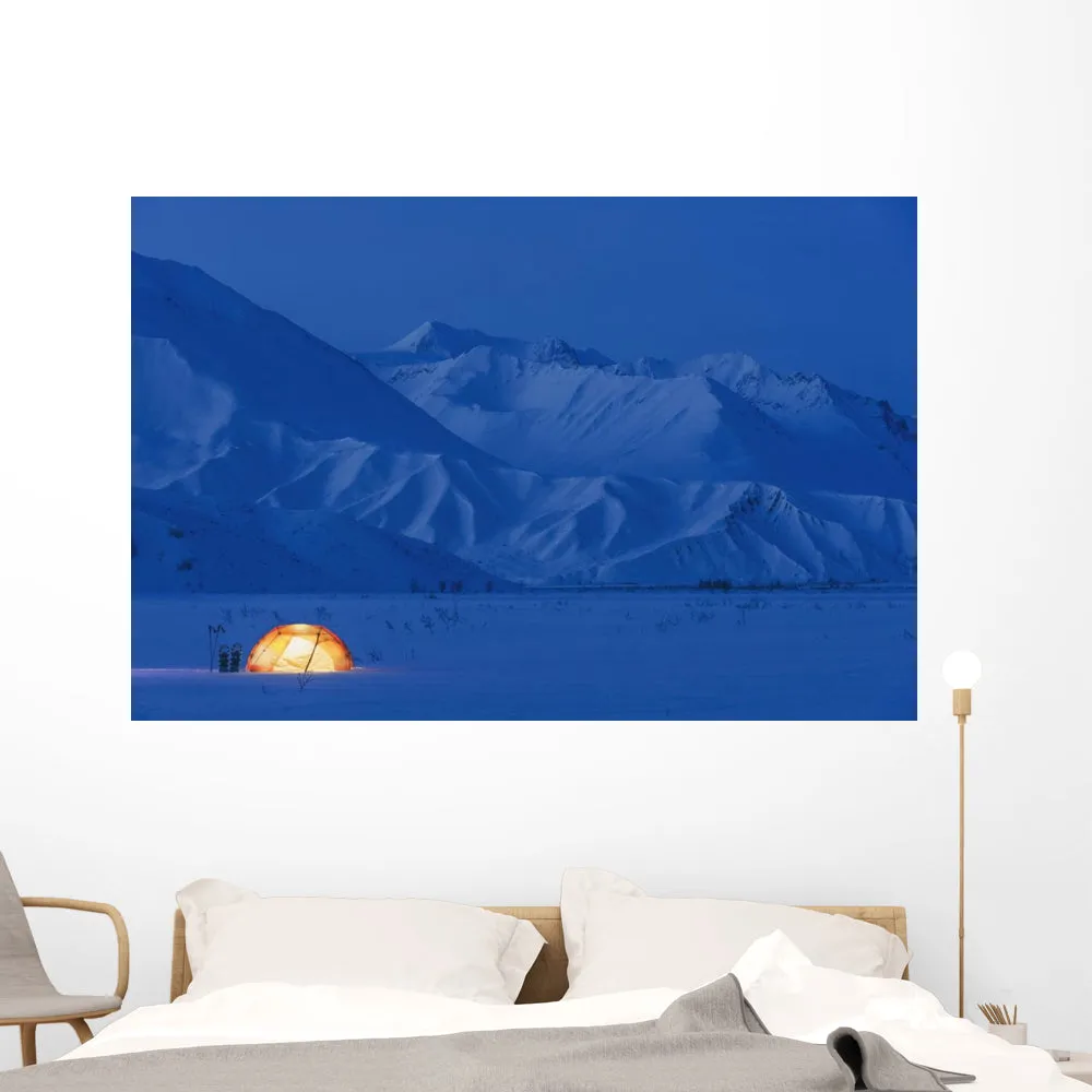 Backpacking Tent Lit up Wall Mural