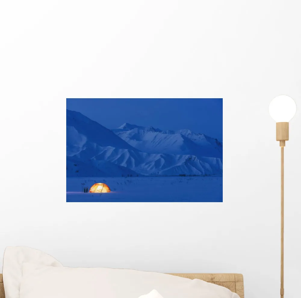 Backpacking Tent Lit up Wall Mural