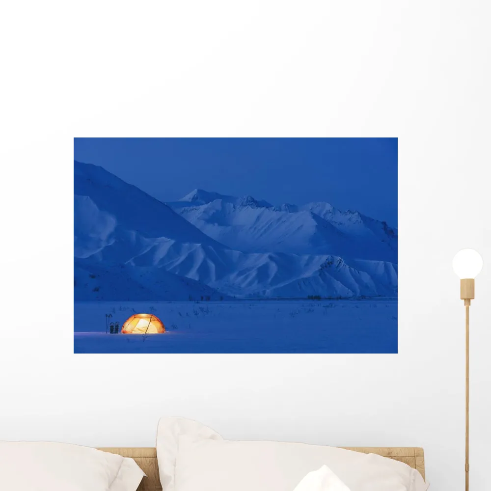 Backpacking Tent Lit up Wall Mural