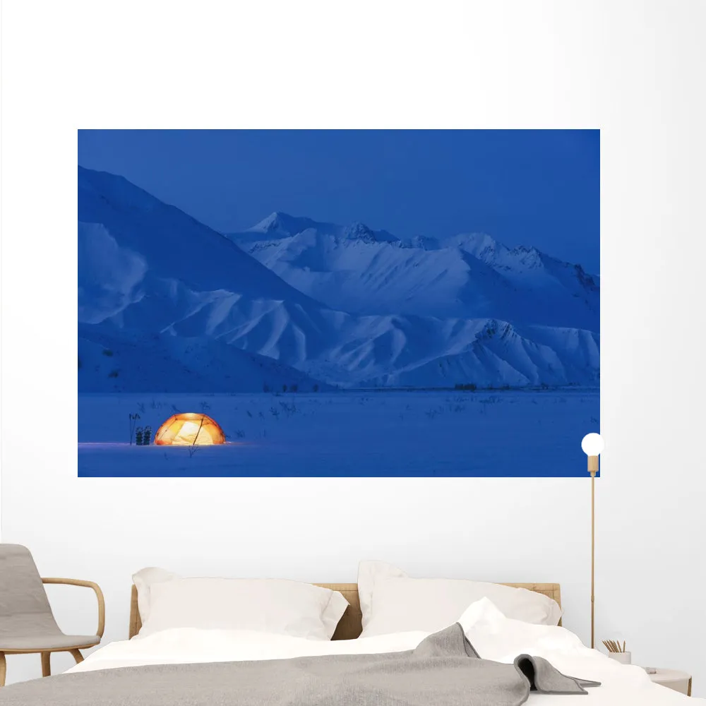 Backpacking Tent Lit up Wall Mural