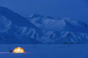 Backpacking Tent Lit up Wall Mural