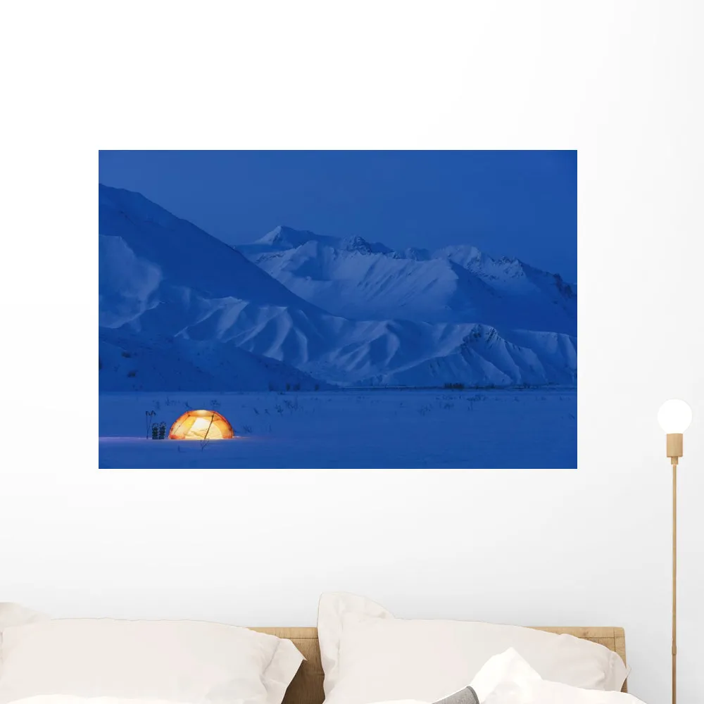 Backpacking Tent Lit up Wall Mural