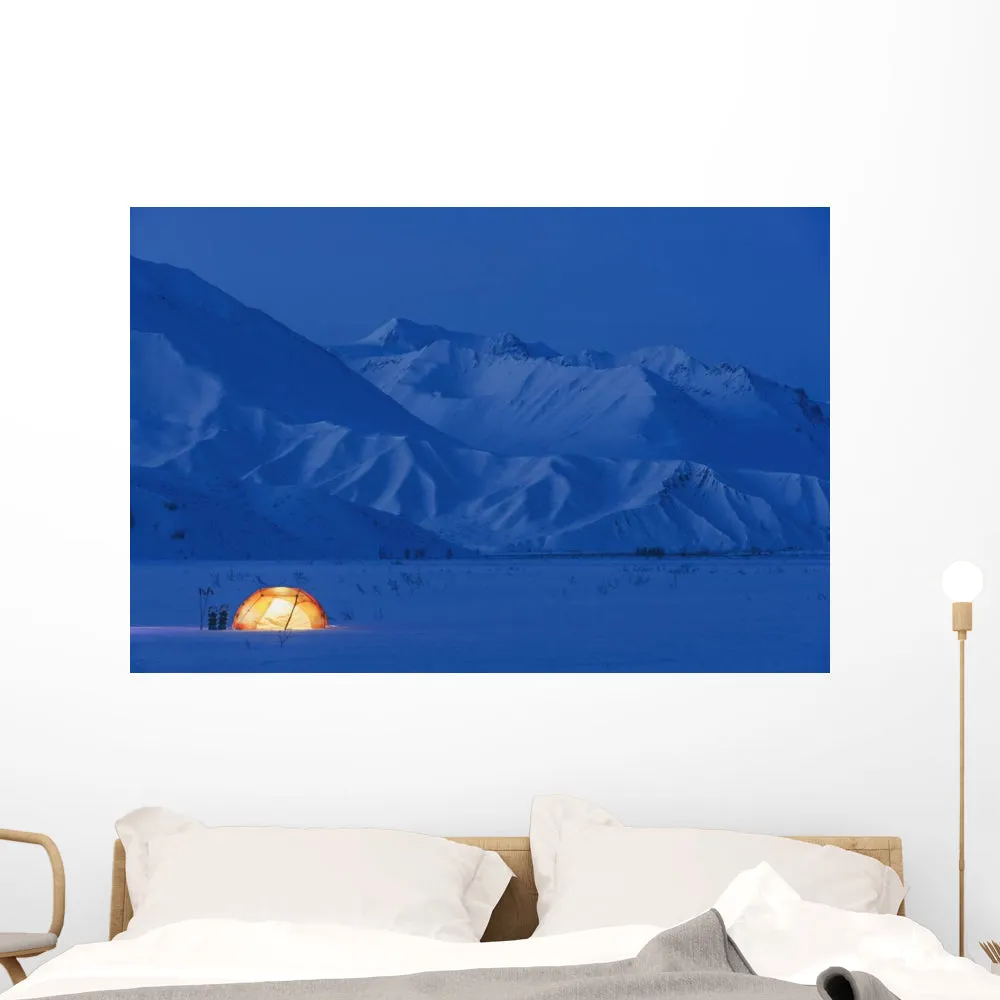 Backpacking Tent Lit up Wall Mural