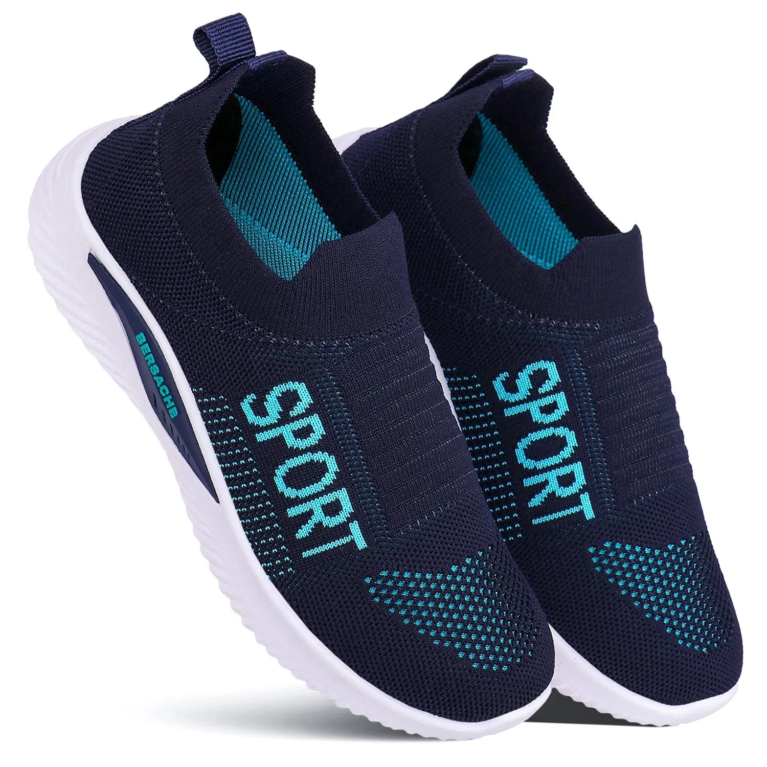 Bersache Lightweight Sports Running Walking Gym sneakers Trekking Hiking Lace up Shoes With High Quality Sole For Women - 7074 (Blue)