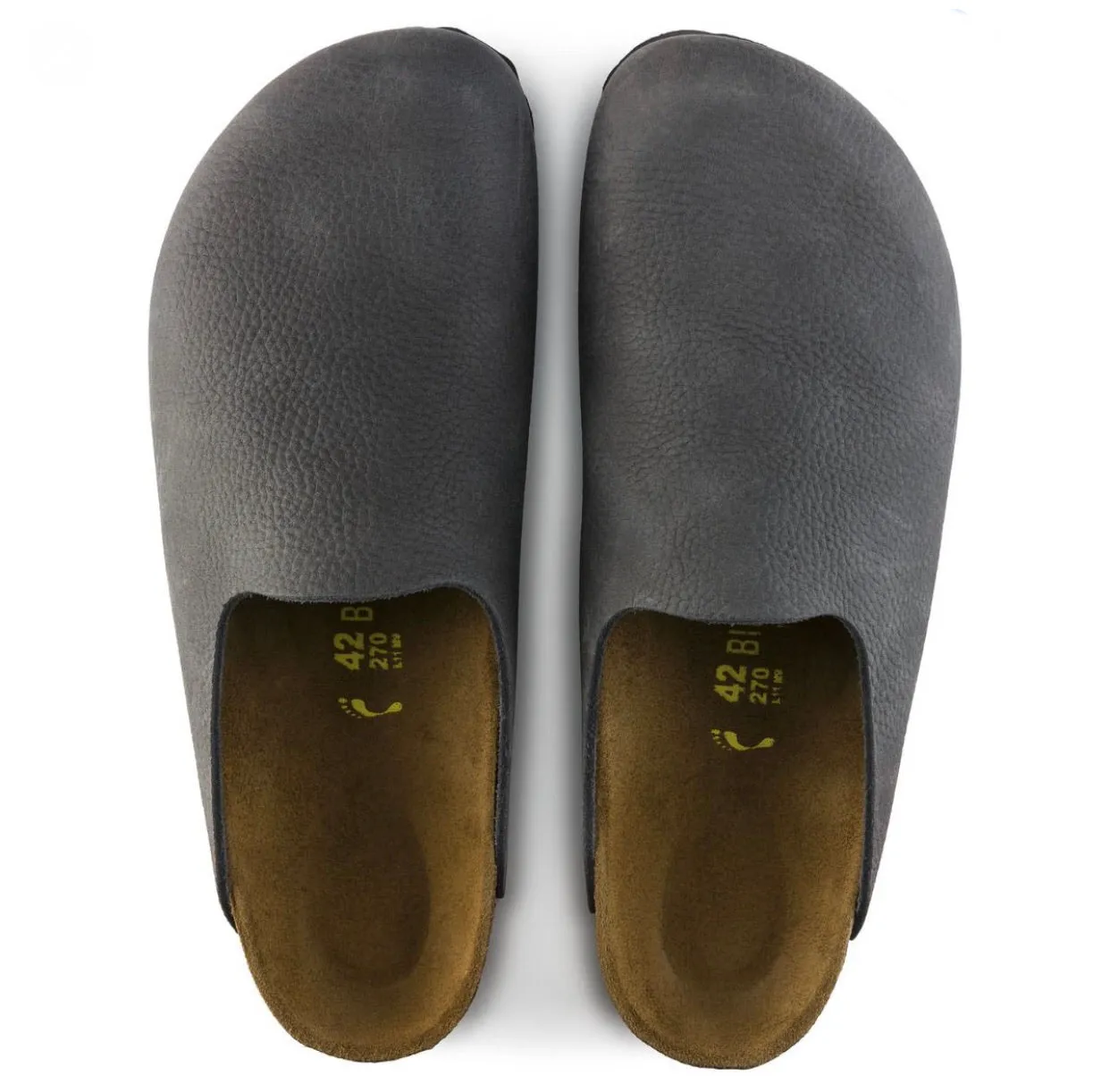 Birkenstock Amsterdam Anthracite Leather Steer Clog Made In Germany