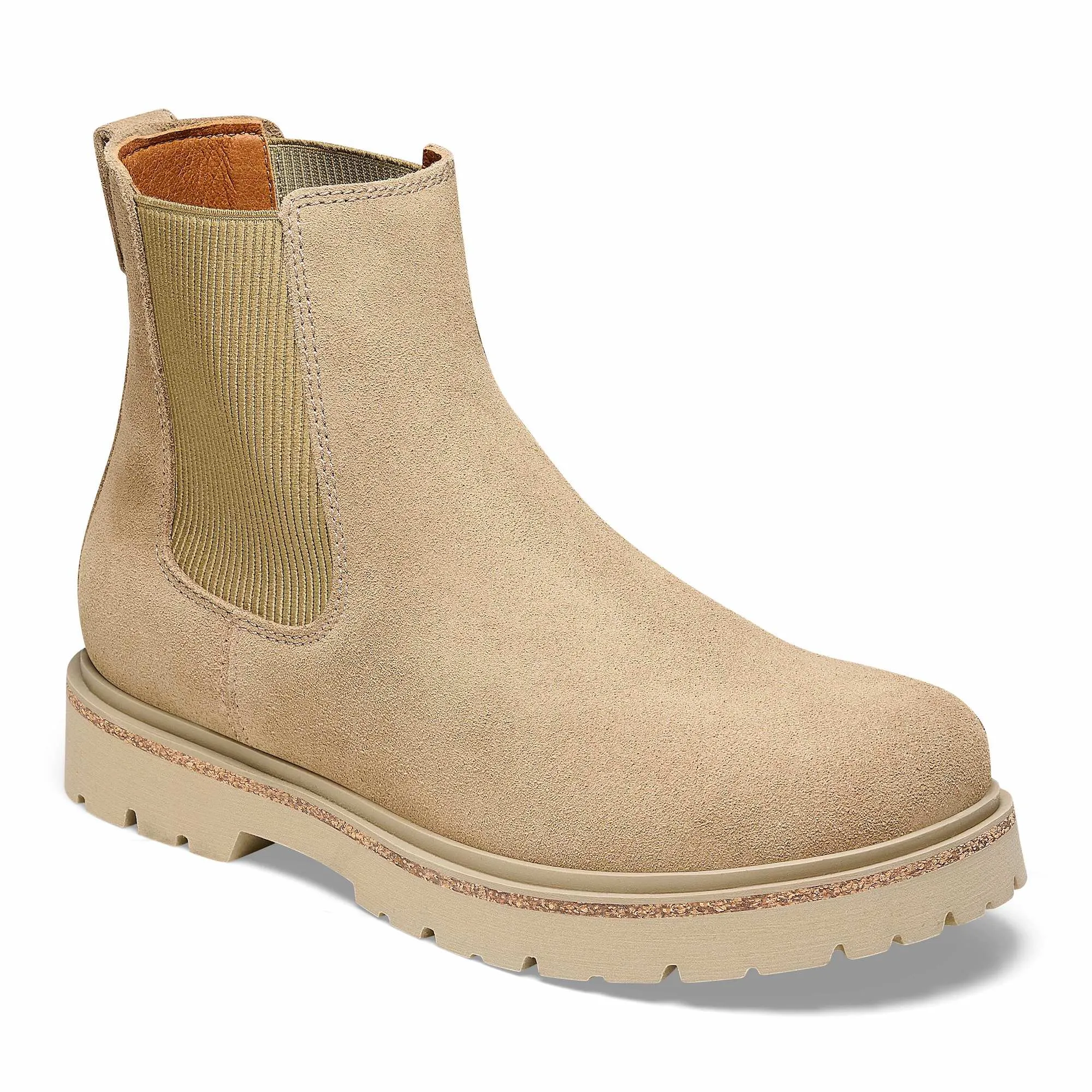 Birkenstock Highwood Narrow Ladies Taupe Leather Arch Support Pull On Ankle Boots