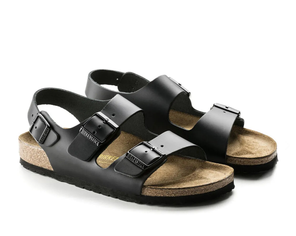 Birkenstock Milano Black Smooth Leather Made In Germany