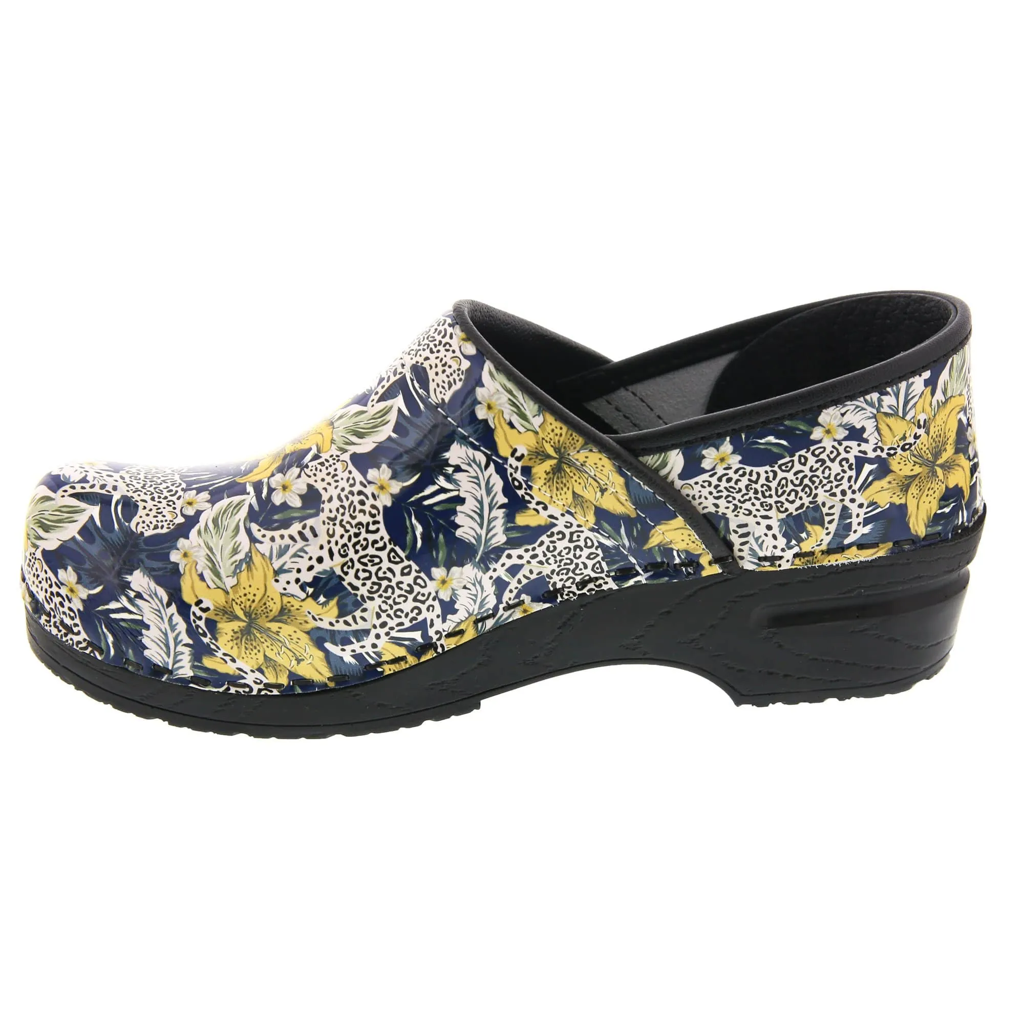BJORK PROFESSIONAL Snow Leopard Leather Clogs - CLOSEOUT