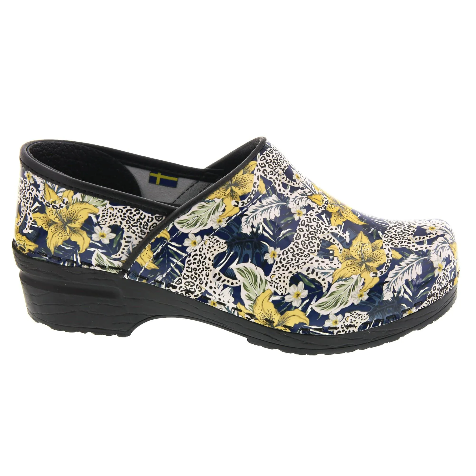 BJORK PROFESSIONAL Snow Leopard Leather Clogs - CLOSEOUT