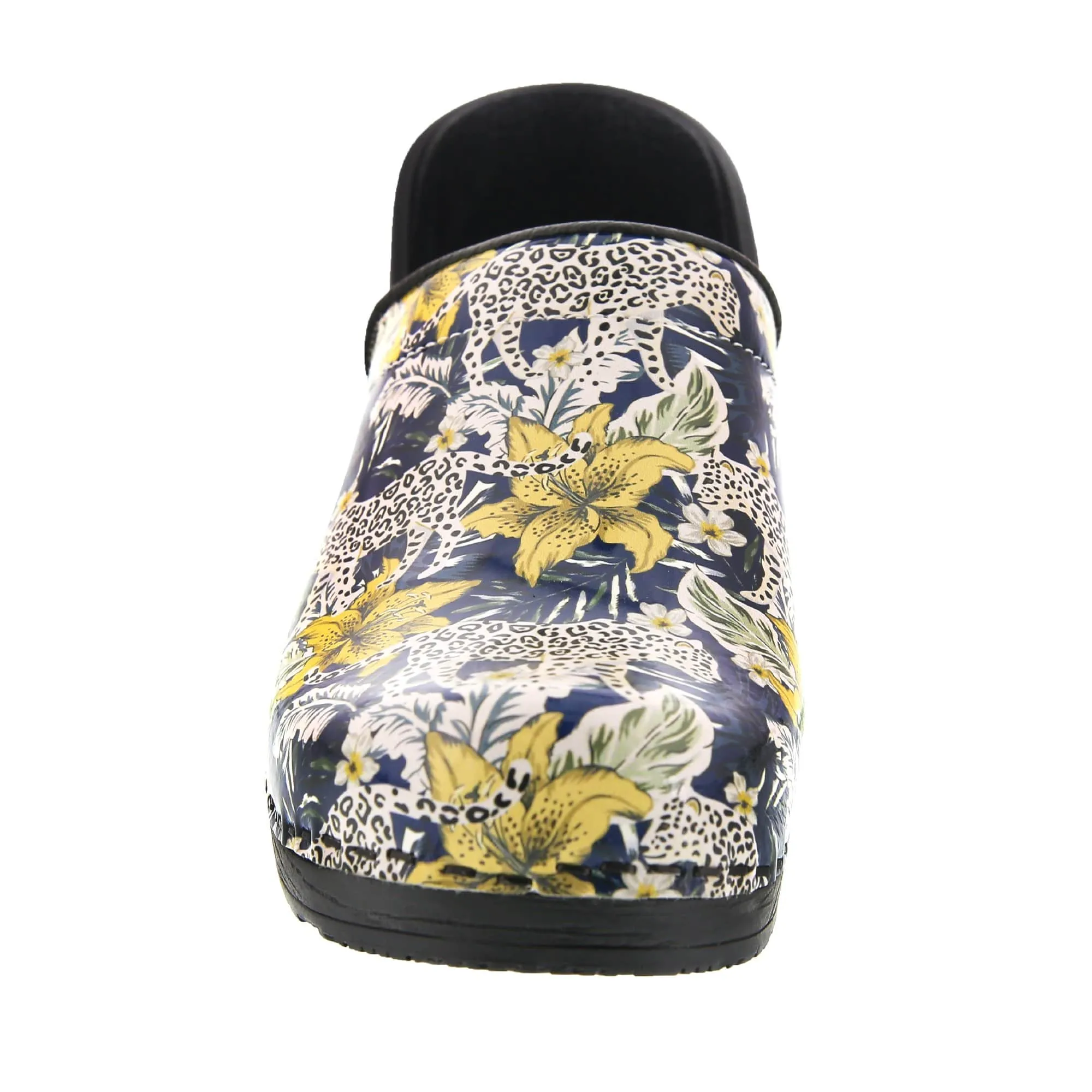 BJORK PROFESSIONAL Snow Leopard Leather Clogs - CLOSEOUT