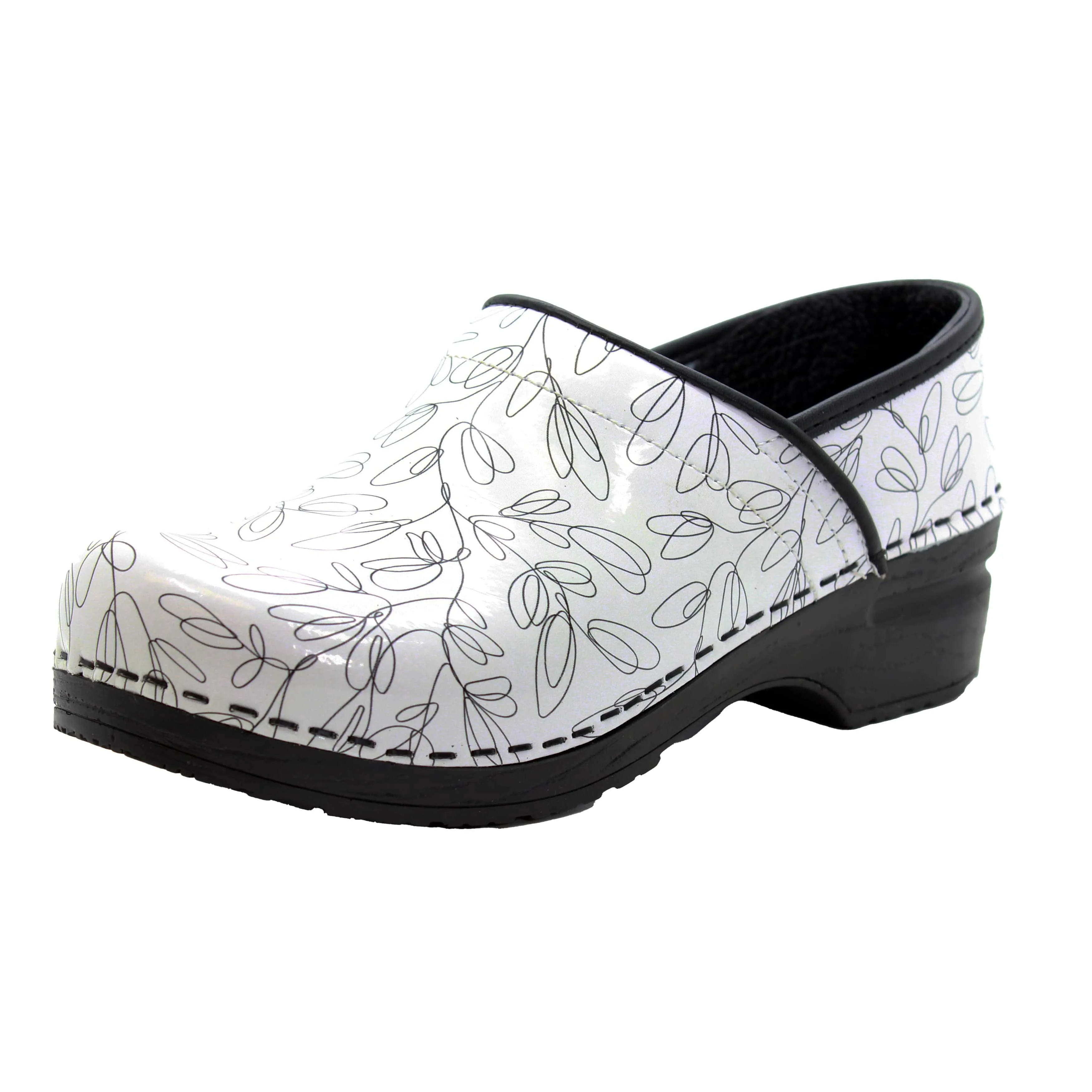 BJORK PROFESSIONAL Stencil Printed Leather Clogs