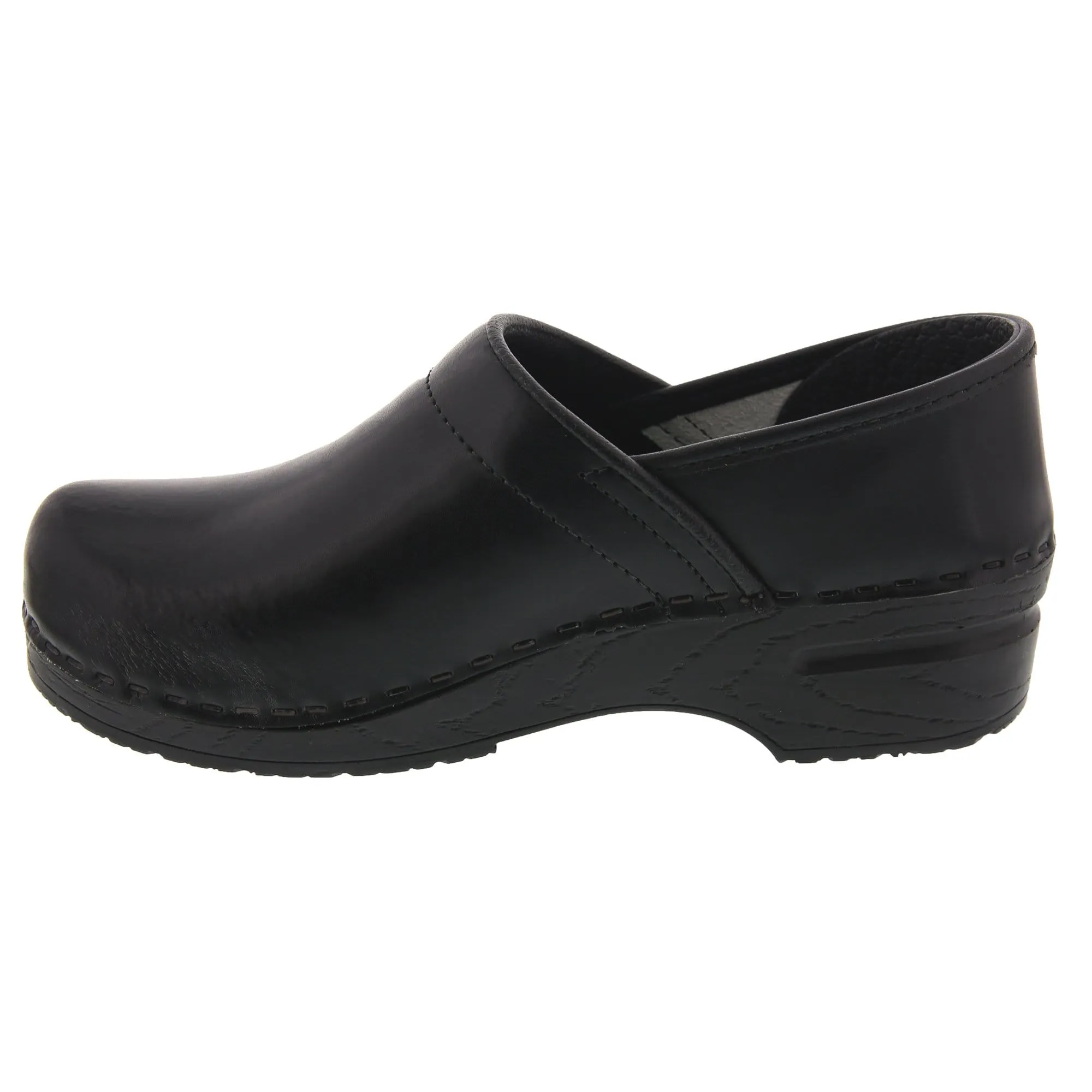 BJORK PROFESSIONAL Women's Black Cabrio Leather Clogs