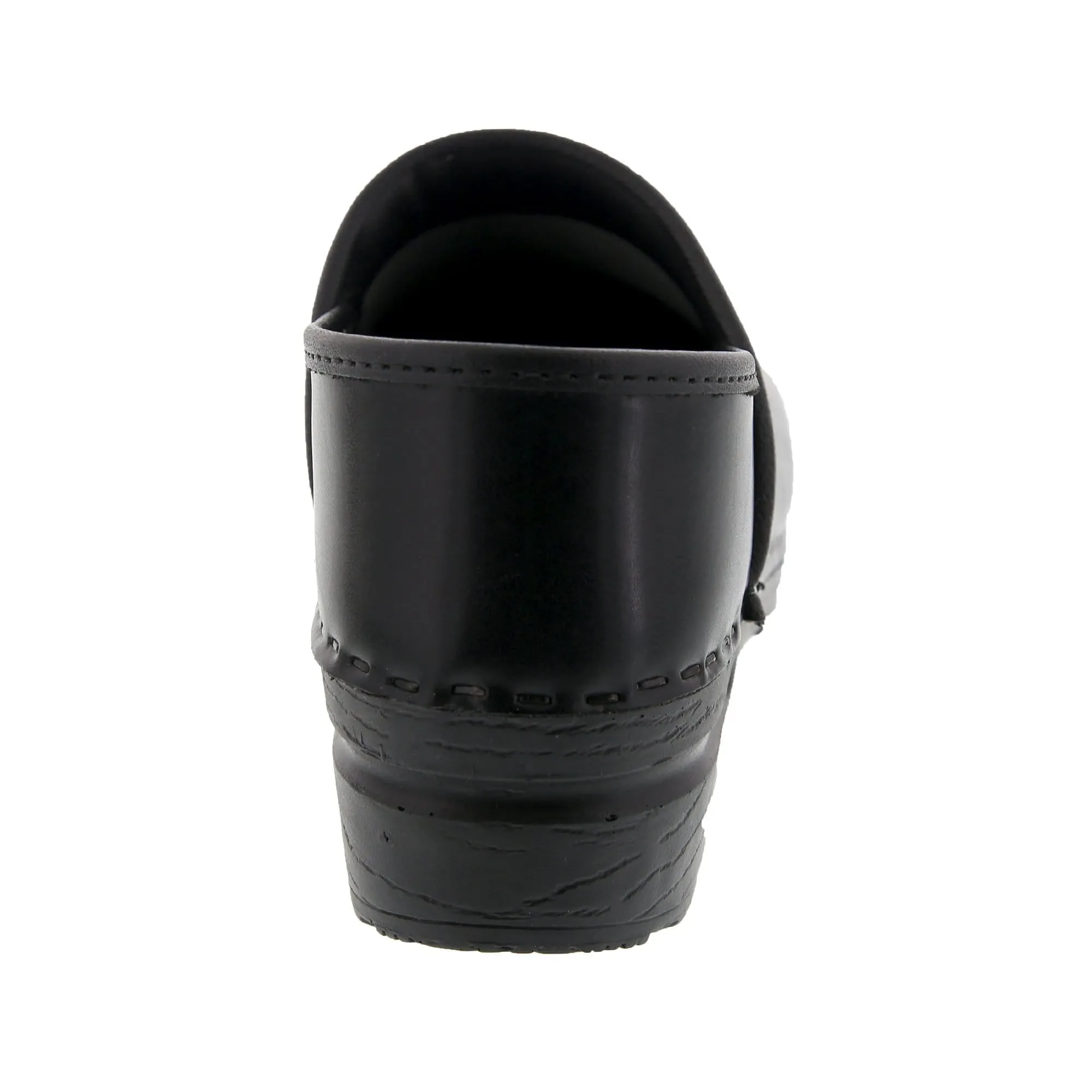 BJORK PROFESSIONAL Women's Black Cabrio Leather Clogs