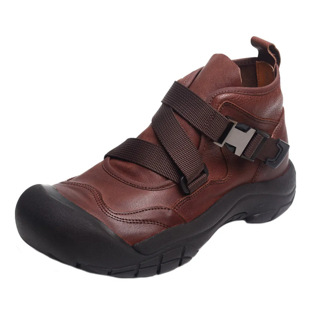 Buckle Accents Casual Leather Shoes
