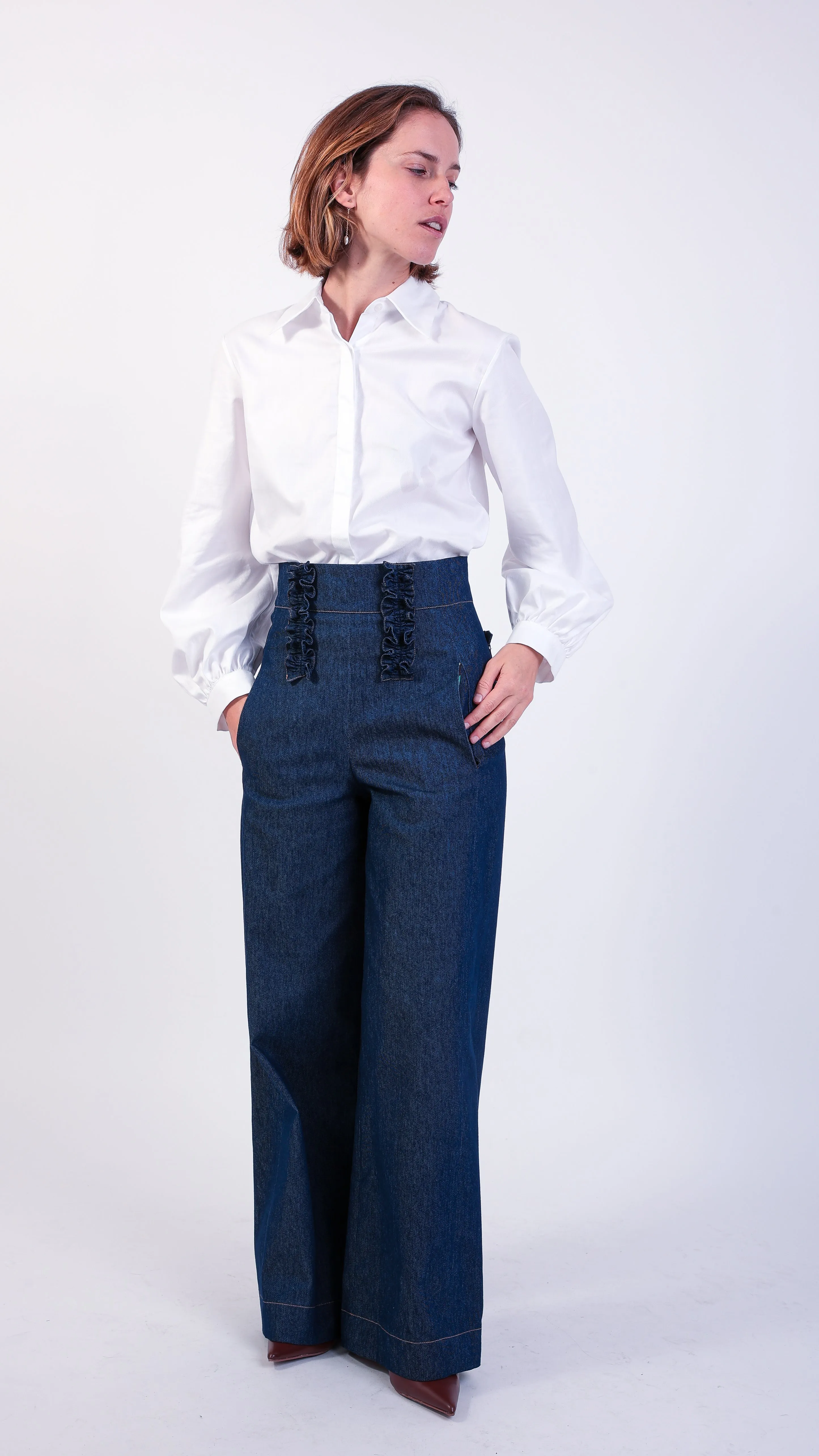 Camille Denim Ruffle Trouser Jean