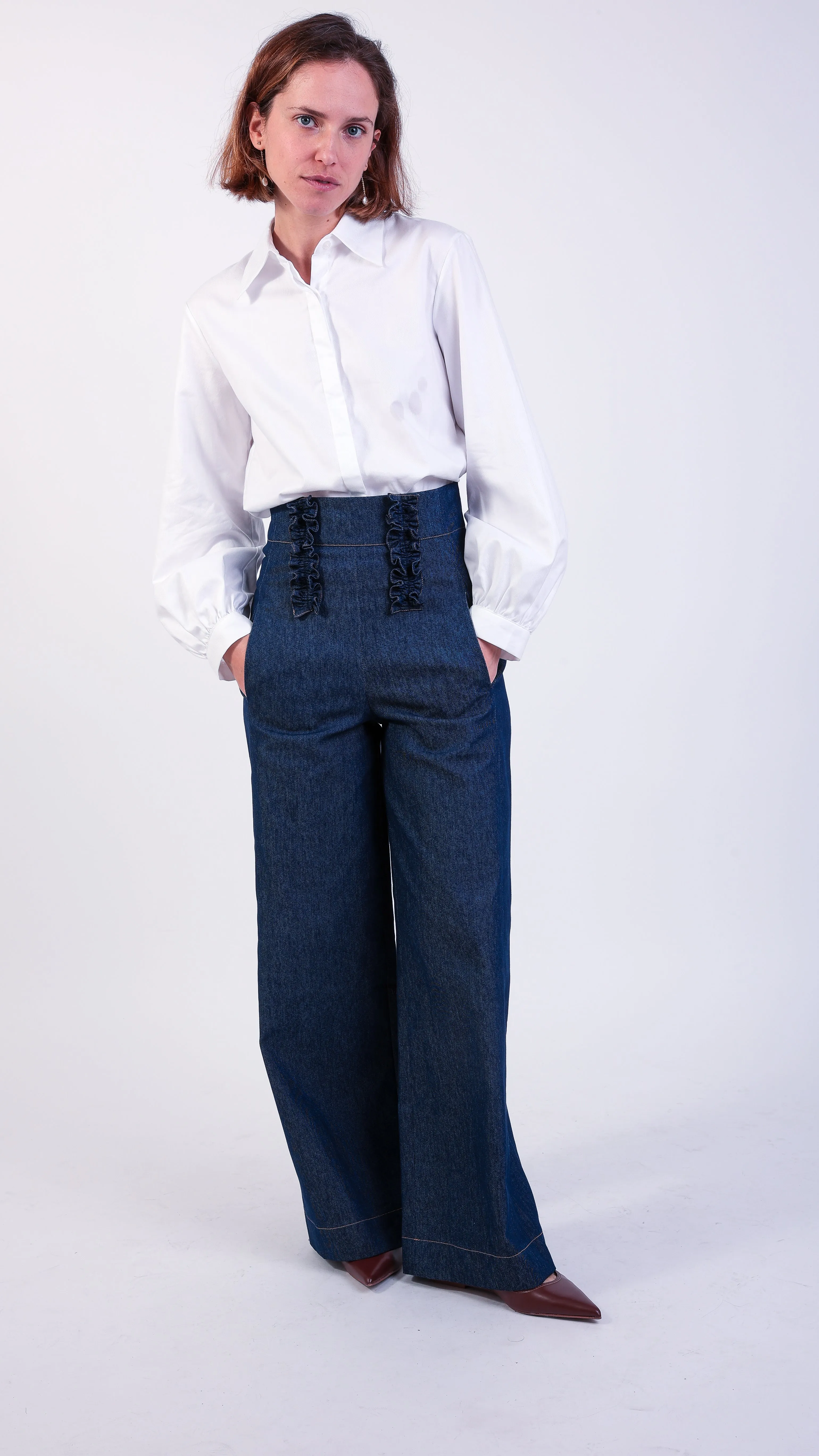 Camille Denim Ruffle Trouser Jean