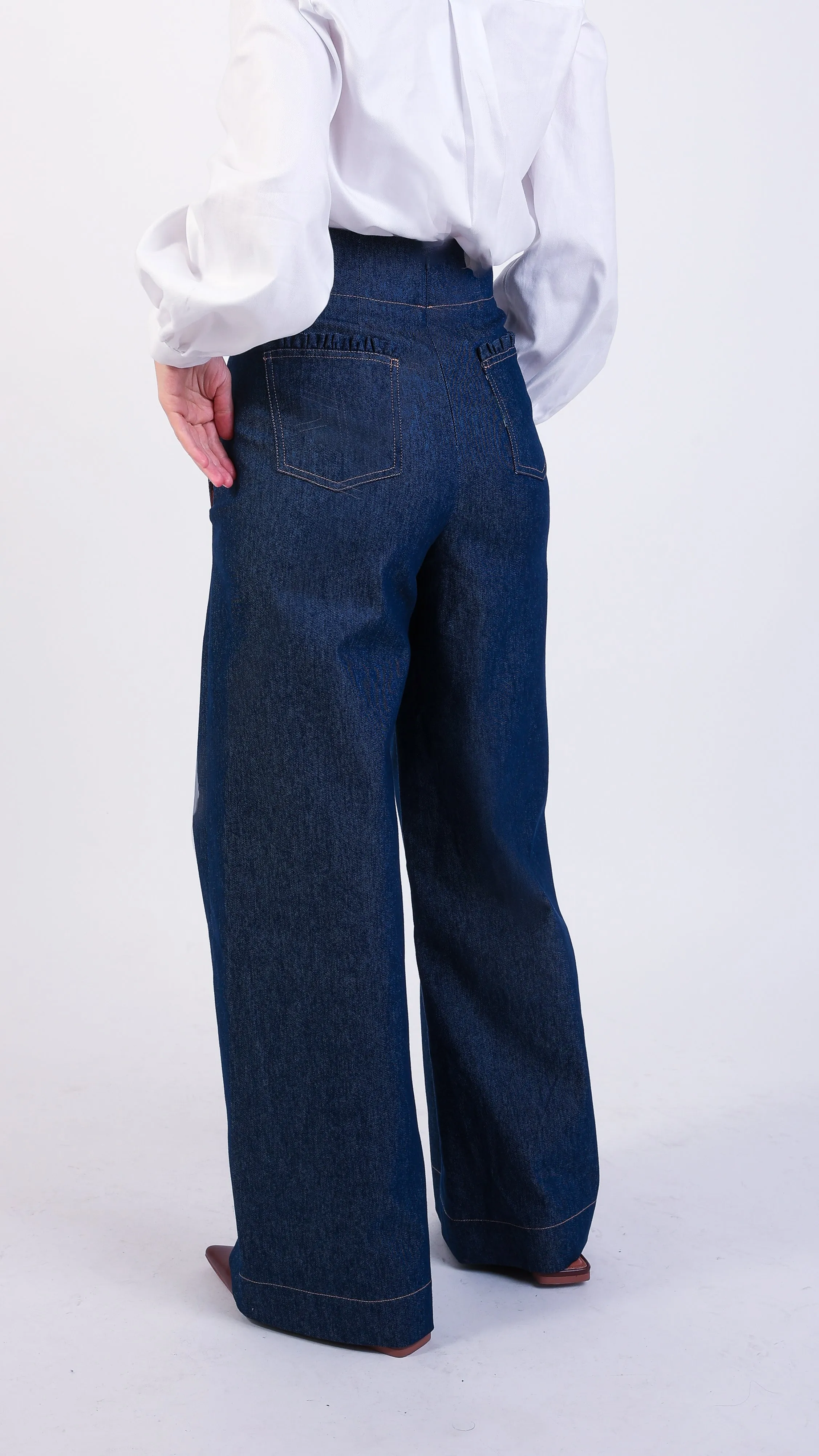 Camille Denim Ruffle Trouser Jean