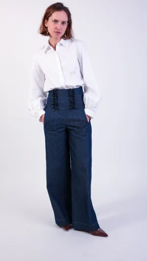 Camille Denim Ruffle Trouser Jean