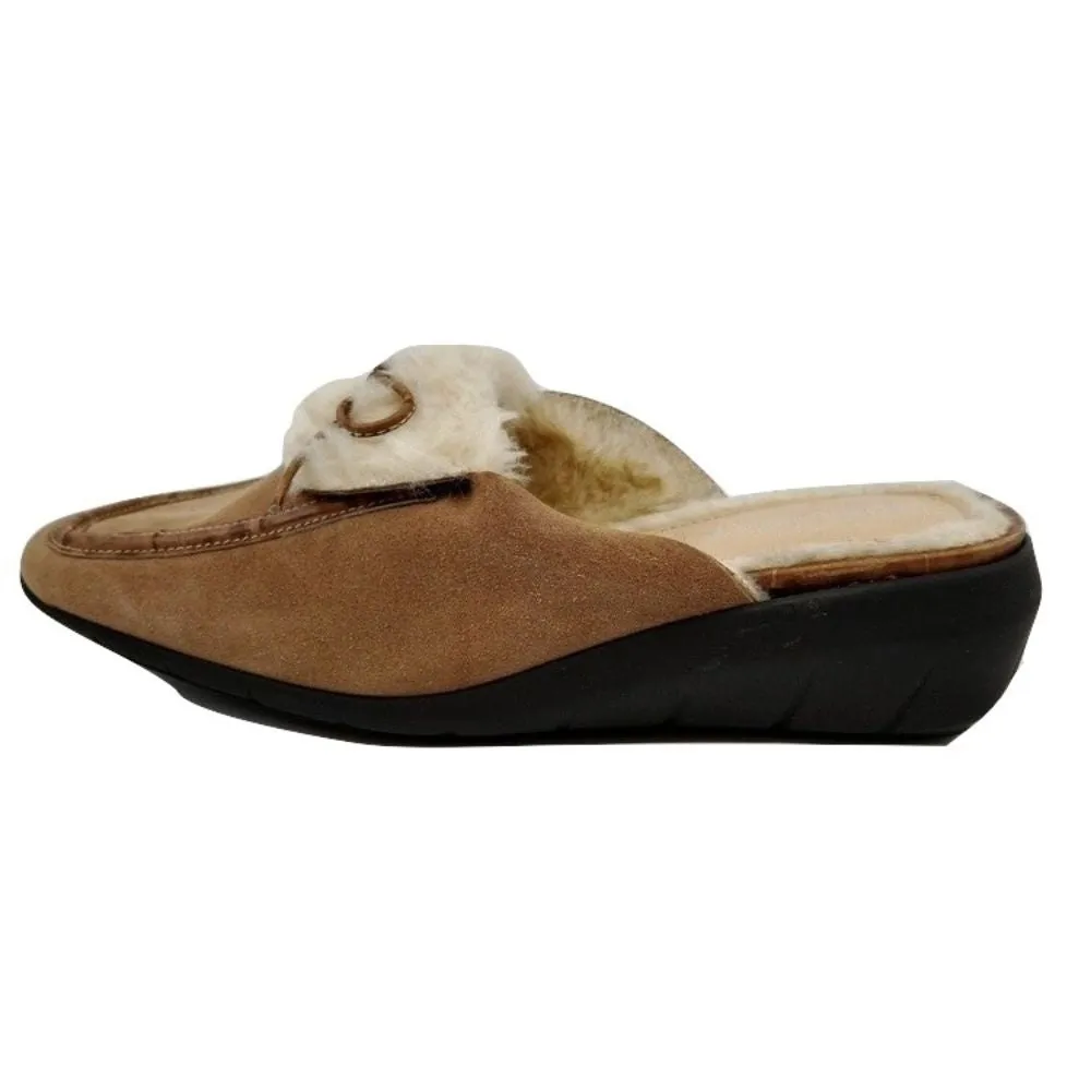 Campbell Beige Suede Anne Klein Clogs