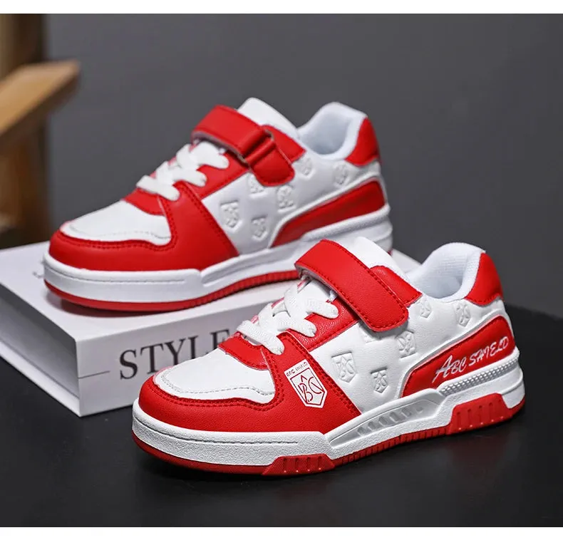 Children's Leather Outdoor Skateboard HOOK & LOOP  Sneakers