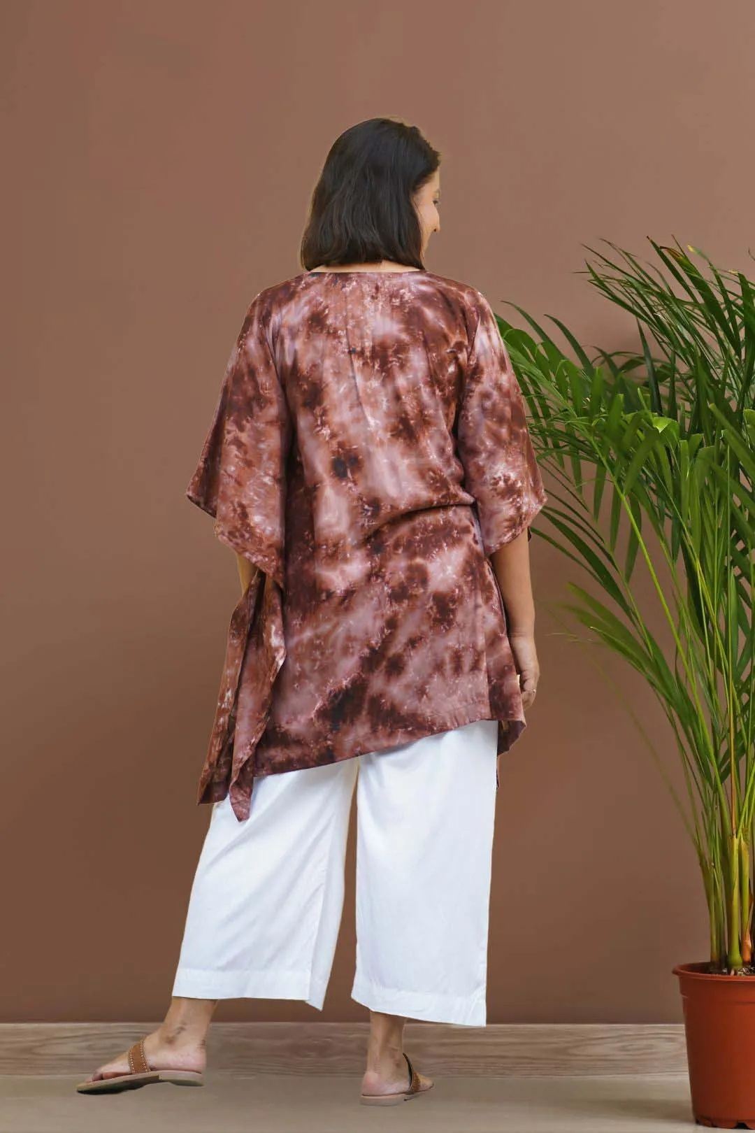 Coffee Rayon TieDyeKurta - MochaChic