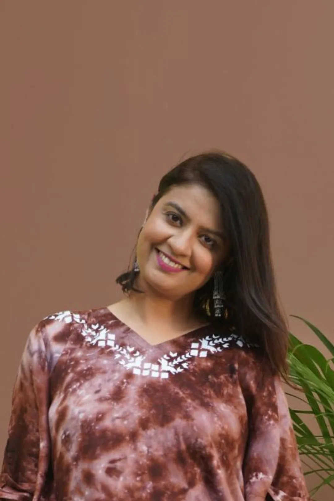 Coffee Rayon TieDyeKurta - MochaChic