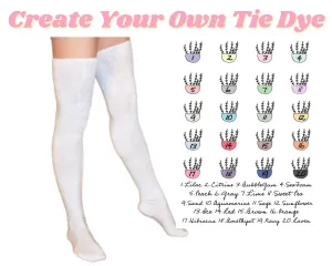 Customizable Tie Dye Thigh High Socks
